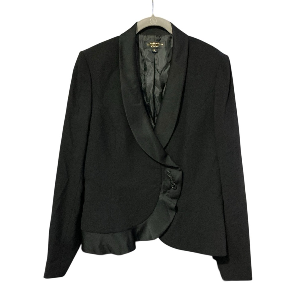 ARTHUR S. LEVINE TAHARI LUXE Lester Tuxedo Blazer 12 20.5” p2p Black $320 NWT - Picture 3 of 14